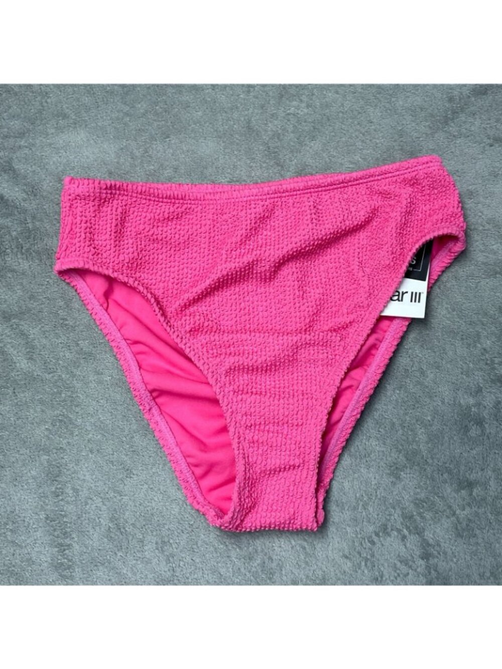 Bar III Women's XS Pink Textured Bikini Bottom Candy Kiss Swimwear K1239 - Picture 3 of 7